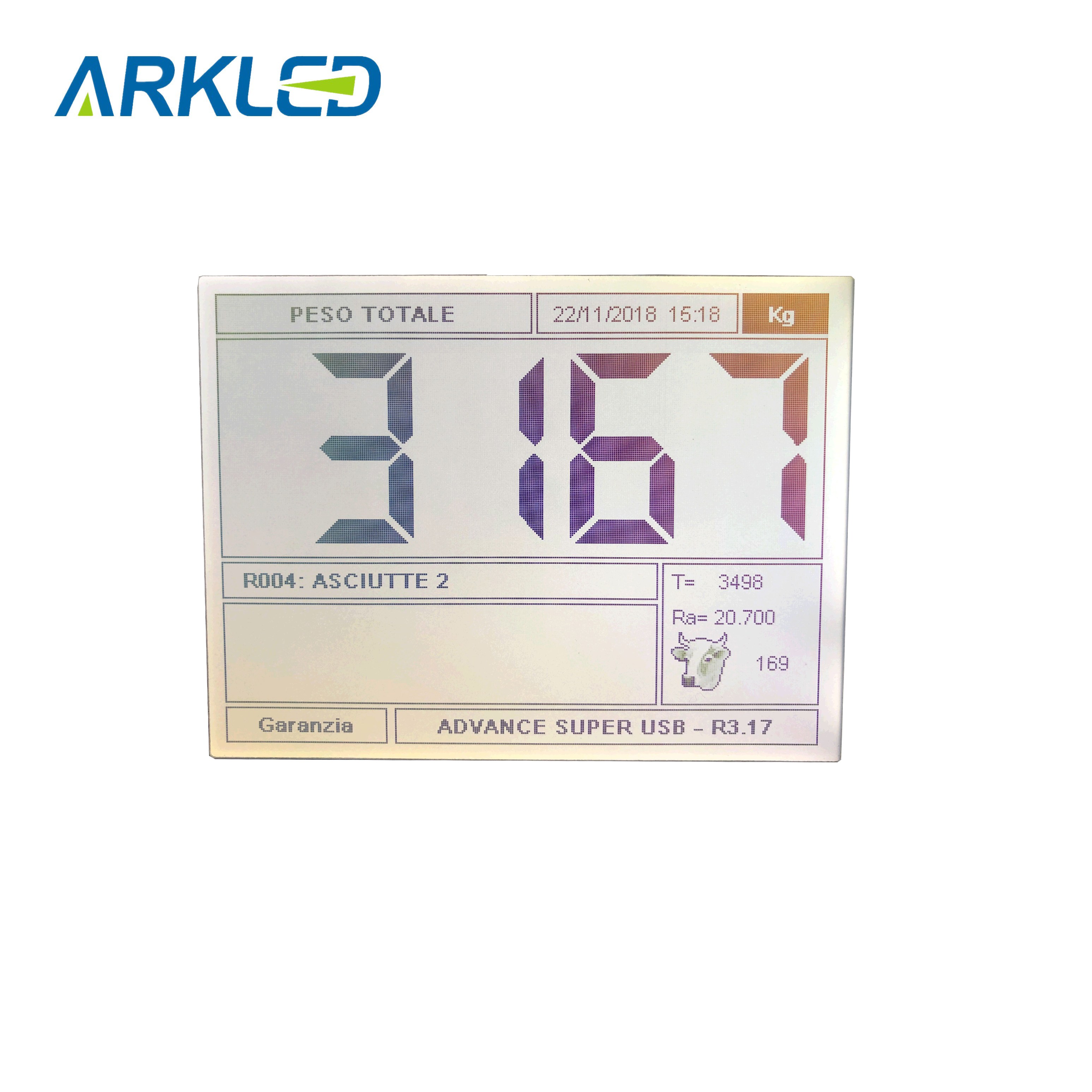 LCD display with touch key for smart thermostat