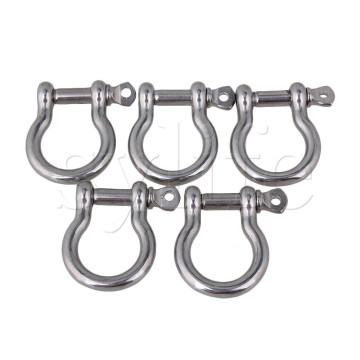 5pcs M5 304 Stainless Steel Screw Pin Anchor Shackle Bow Rigging European Style