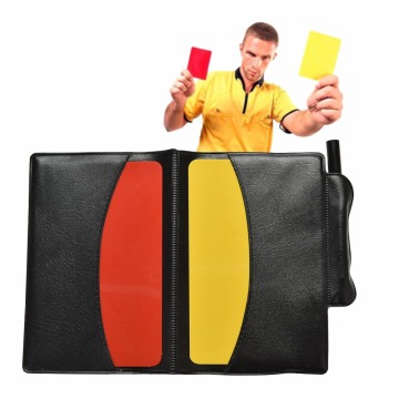 Useful Sport Football Soccer Referee Wallet Notebook with Red Card and Yellow Card