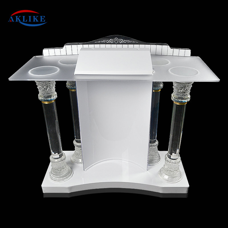 Modern Church Pulpit Furniture Acrylic Lectern Stand Pulpito Para Igreja AKLIKE Podiums Pulpits Glass Speech Table Rostrum