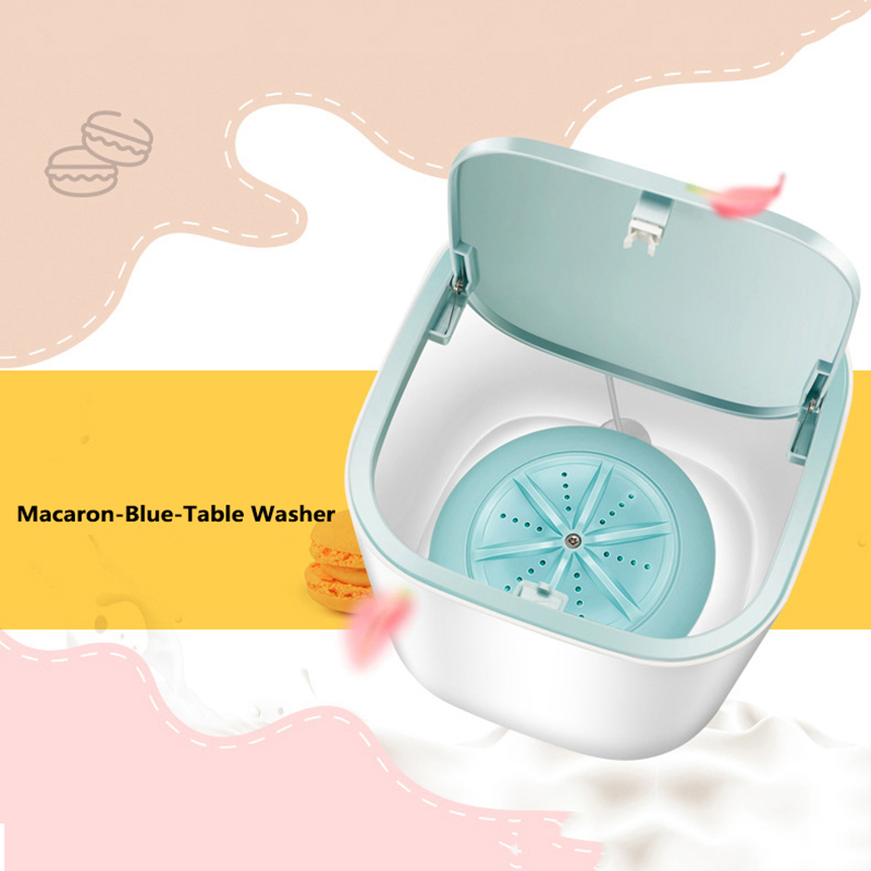 2020 3.8L Mini Ultrasonic Laundry Machine Desktop Portable Rotating Washing Automatic Home Travel Washer Bathroom Accessories