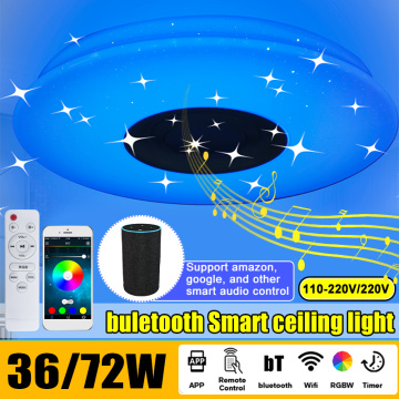 36W/72W Modern WIFI RGB LED Ceiling Light APP bluetooth Starlight Music Light Home Bedroom Lamp Smart Ceiling Lamp+Remote Contro