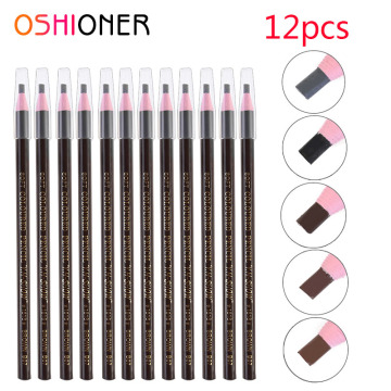 12pcs Eyebrow Pencil Waterproof Fork Tip Eyebrow Tint Pencil Long Lasting Eye Brow Tint Dye Makeup Tool Eyebrow Enhancers Pen