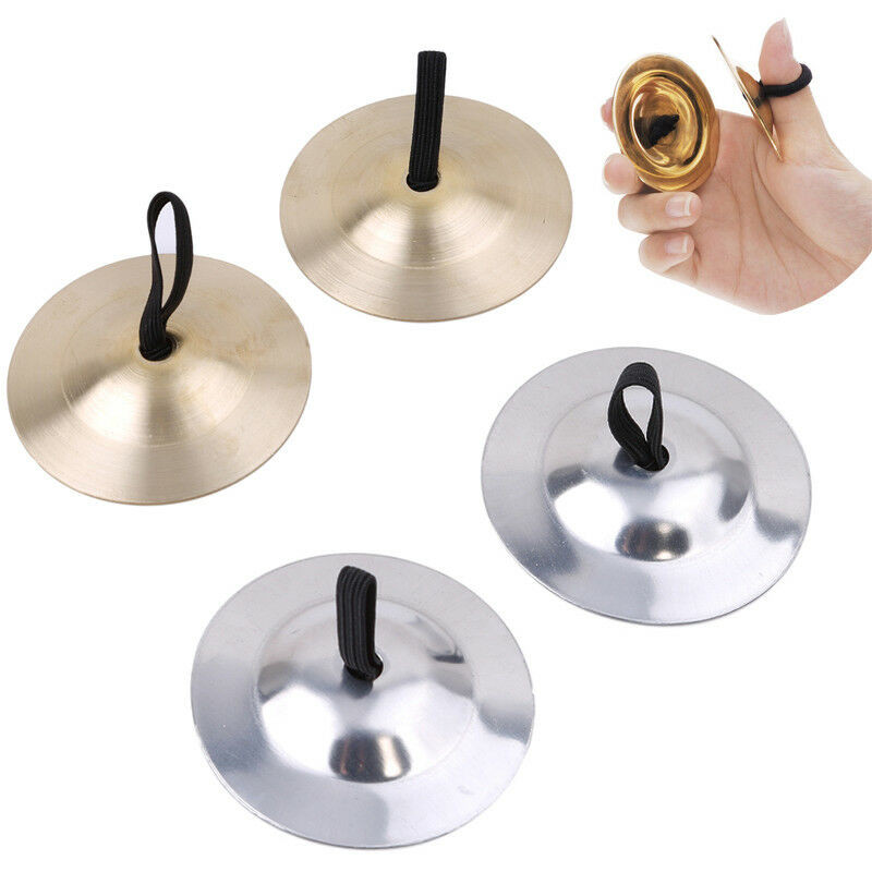 Child Musical Instrument Toys Metal Early Education Baby 1 Pair Copper Cymbals Silver Belly Dance Finger Dial Pads