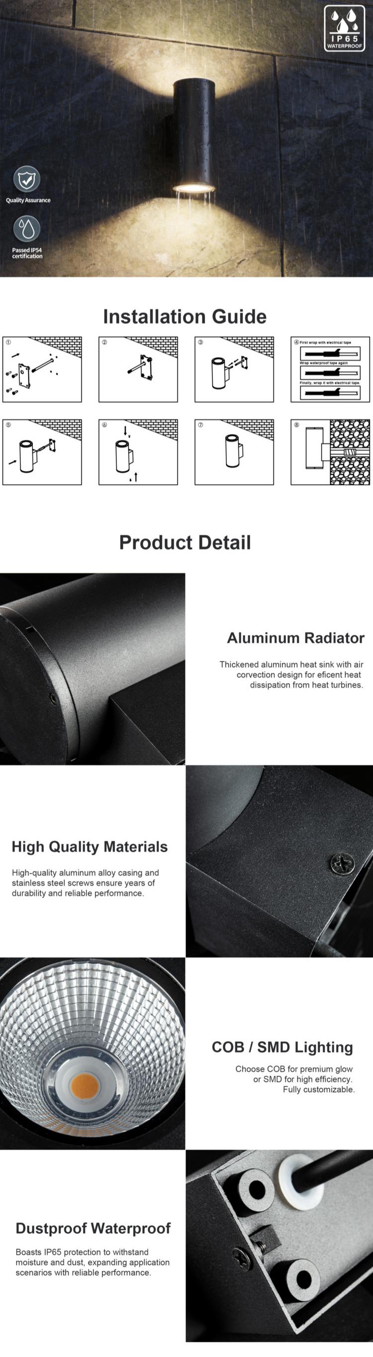 Outdoor Up Down Wall Sconce Light