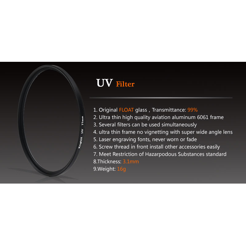 KnightX UV Filter HD MC MCUV For canon sony nikon accessories set d5300 50d photo 700d 1200d 49 52 55 58 62 67 72 77 mm Camera