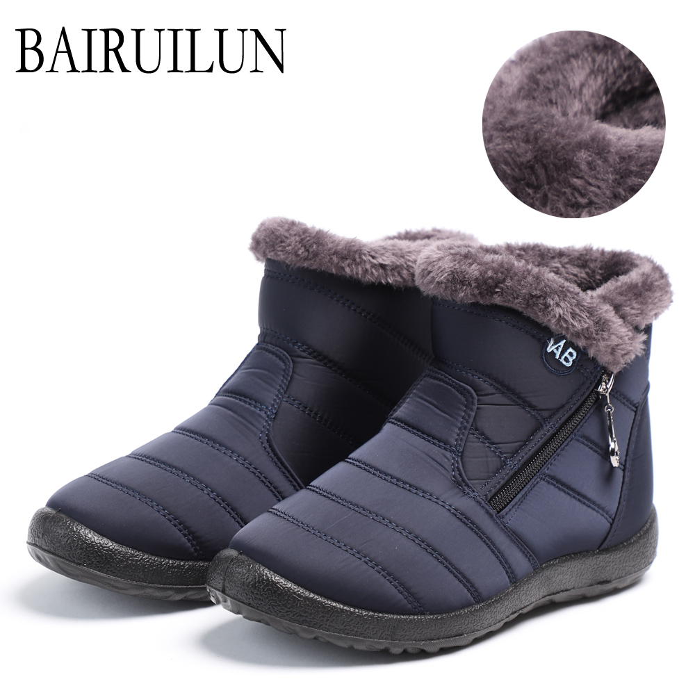 Women Boots Waterproof Snow Boots Female Plush Winter Boots Women Warm Ankle boots Winter Shoes Women casual flat shoes 2020