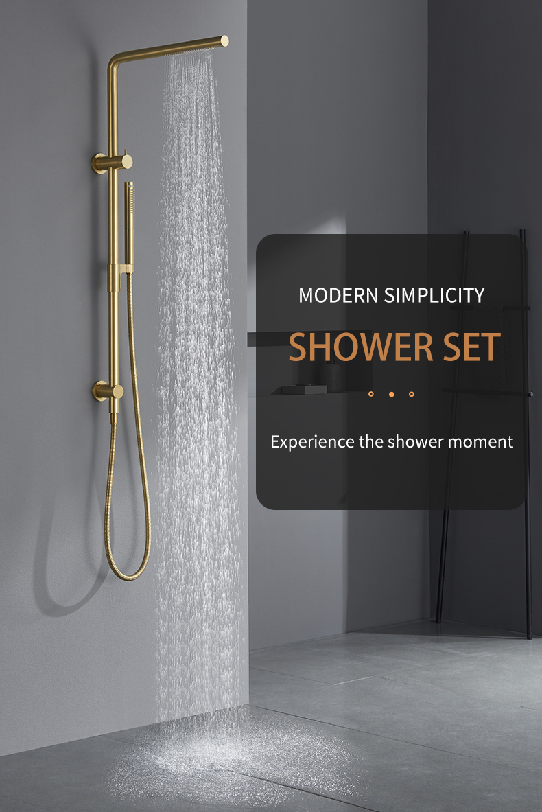 Round Shower Rod Set with Handheld