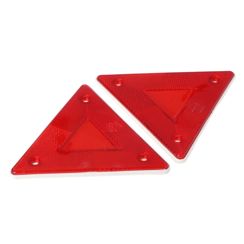 New 2 Pcs Triangle Warning Reflector Alerts Safety Plate Rear Light Trailer Fire Truck Car High Quality