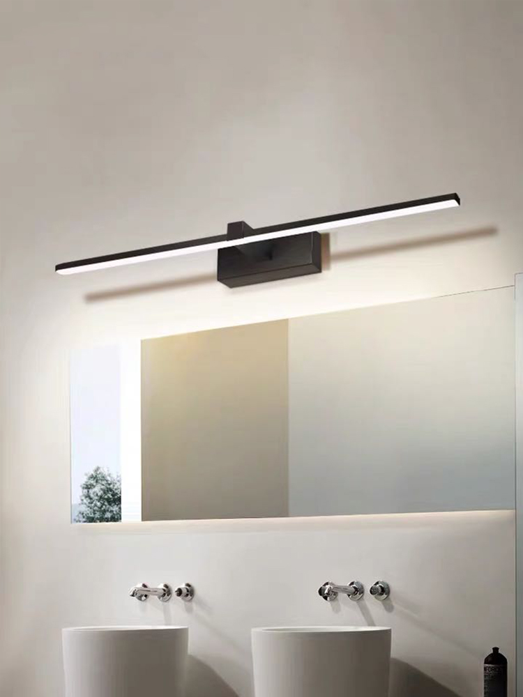Modern wall mounted led wall lamp black and white bathroom bathroom lamp household lamps large L90 80 60 40cm mirror front lamp
