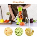 TTLIFE Mandoline Slicer Vegetable Chopper Potato Carrot Cutter Cheese Grater with 3 Round Stainless Steel Blades Kitchen Tools