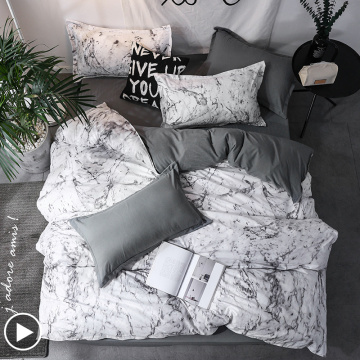 New Arrival 3pcs Bedding Set Marble Geometric Duvet Cover Sets With Pillowcase Quilt Cover Double sided Bed Linings Bedclothes