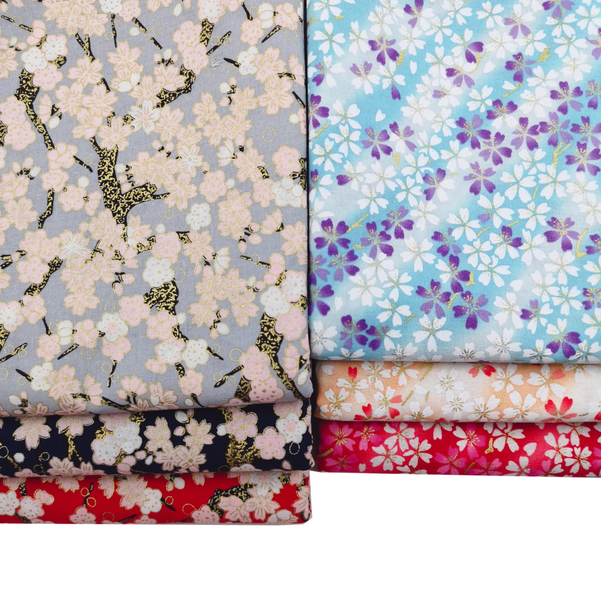 DIY Table Cloth and Patchwork Quilting Home Textile Curtion Material Hot Bronzed Fabric Japanese Style Cherry blossoms Fabric