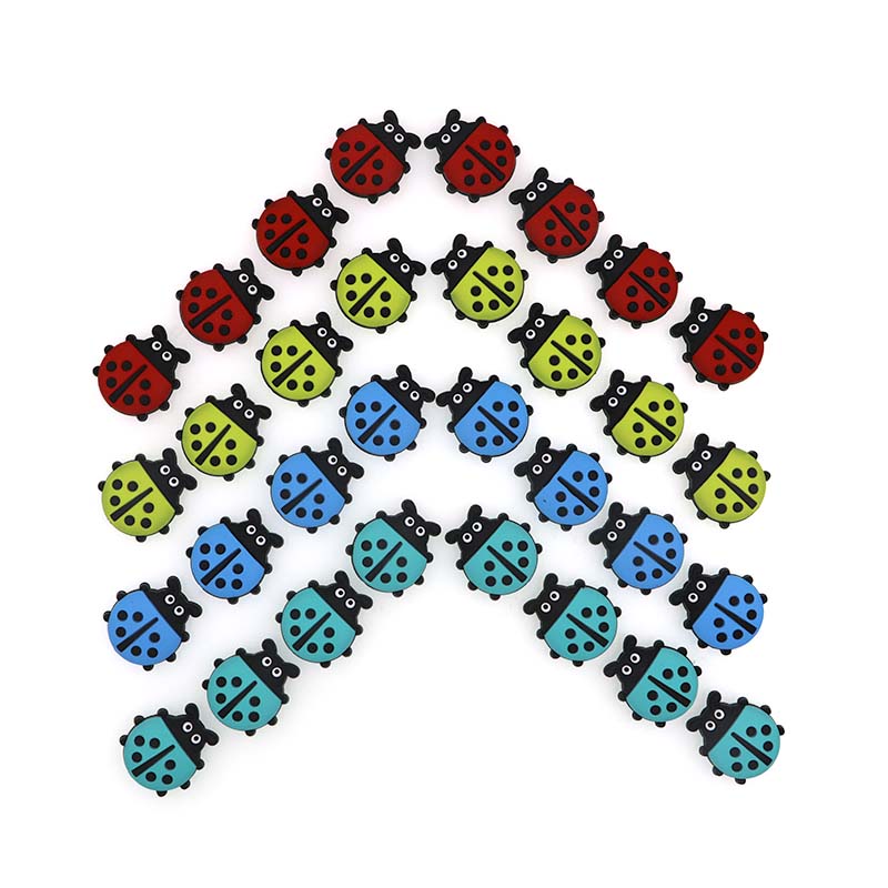 kovict 10pc Mini Ladybug Silicone Beads Baby Dummy Cartoon Pacifier Toy Accessories