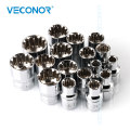 1/2" Square Drive 12pt Socket Bit Ratchet Wrench Socket Power Tool Accessories CRV 8 to 22mm