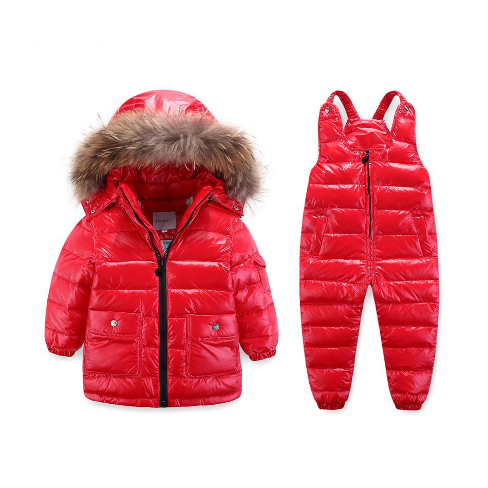 winter 2018 children clothing duck down coats for kids clothes girls clothing long parka snowsuits + overalls clothes sets boys