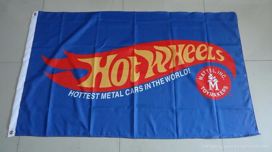 Hot wheels flag hottest metal cars banner 90X150CM size100% polyster hot whe flag
