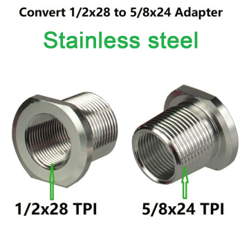 Silver Stainless Steel Barrel Thread Adapter 5.56 to.308 1/2