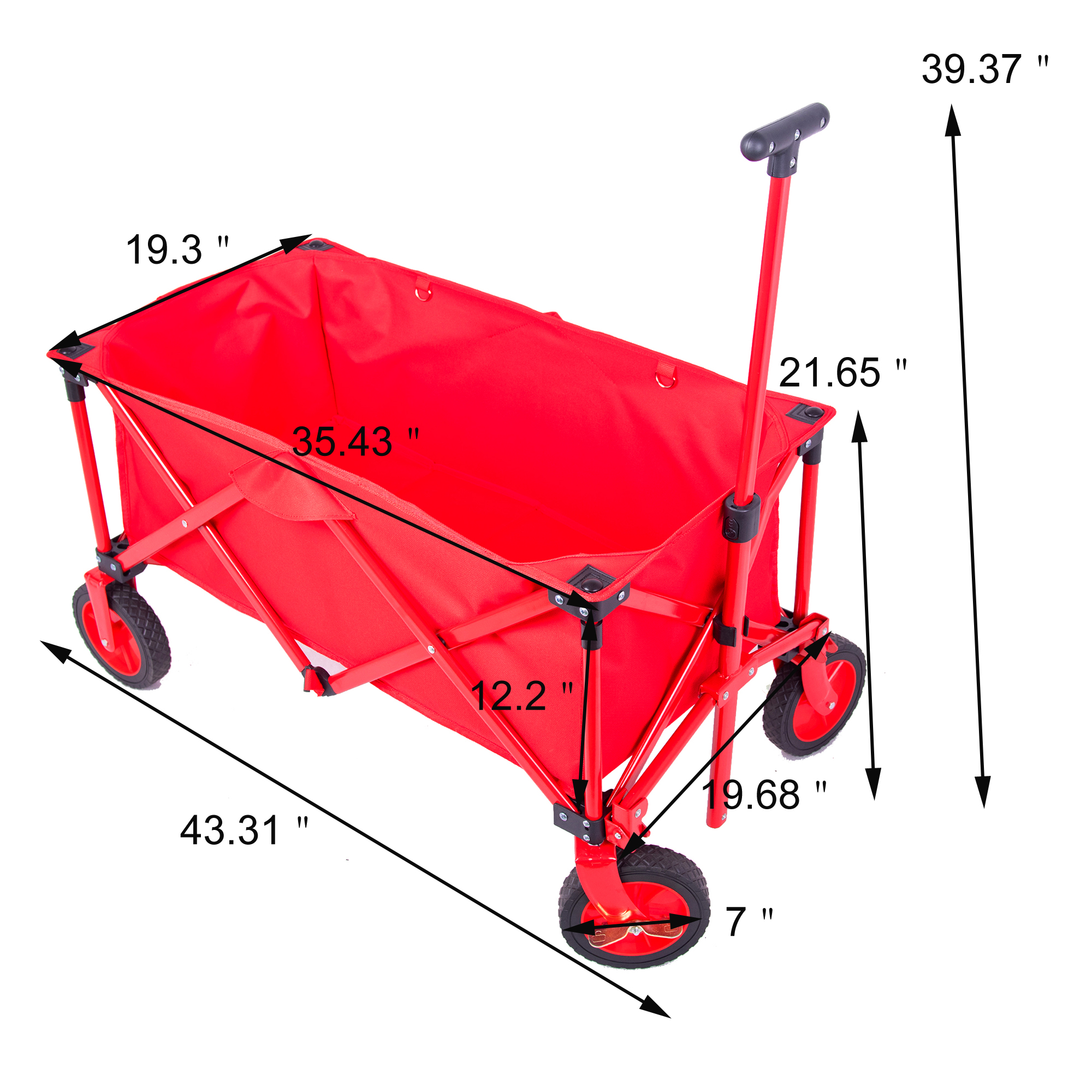 80KG Garden Cart Wheelbarrow Wagon Heavy Duty Folding Camping Rolling Dump Cart Outdoor Picnic Festival Trolley