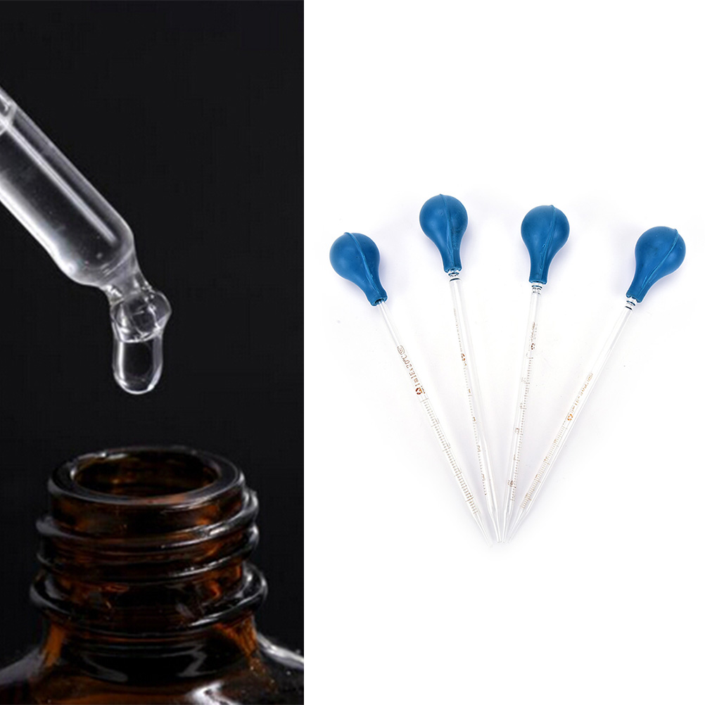 Hot New 5ml Fluid Liquid Dropper Scale Line Lab Equipment Transfer Pipettes Aromatherapy Tool Rubber Head Glass Pipettes Dropper