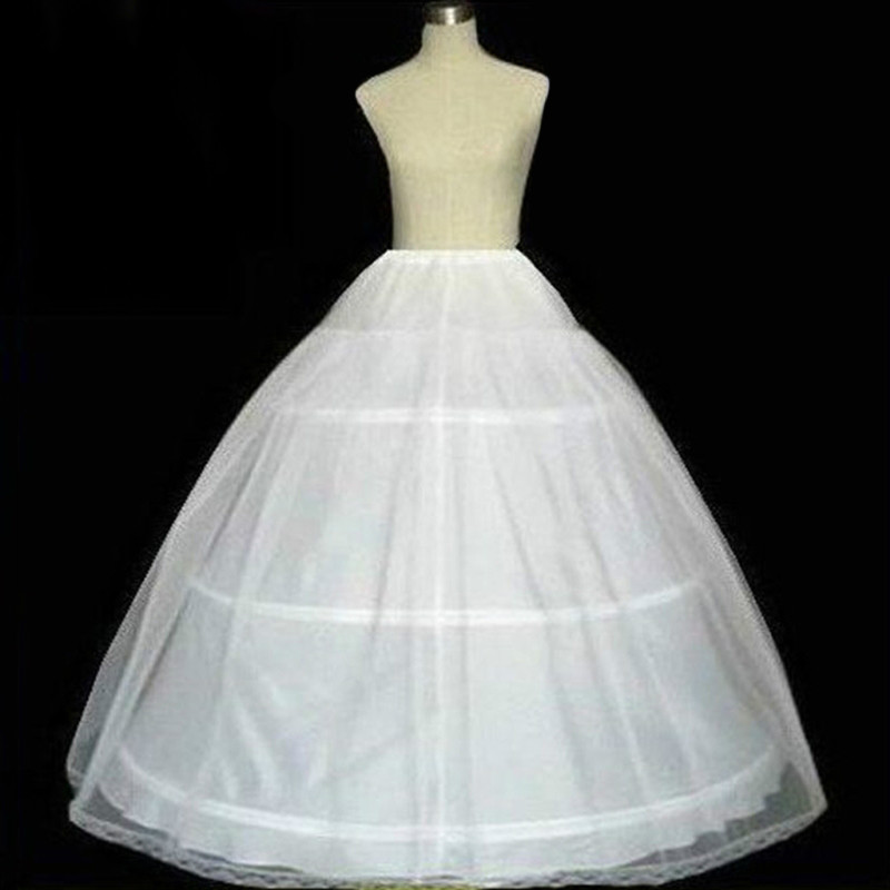 White Ball Gown Petticoat for Wedding Dress Fluffy 3 Hoop Skirt Underskirt Woman Crinoline Pettycoat 2022