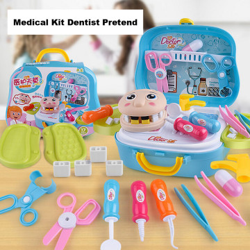 17PCS Children Pretend Role Play Medical Kit Doctor Nurse Dentist Pretend Role Play Toy Kids Educational Pretend Game Gift M840#