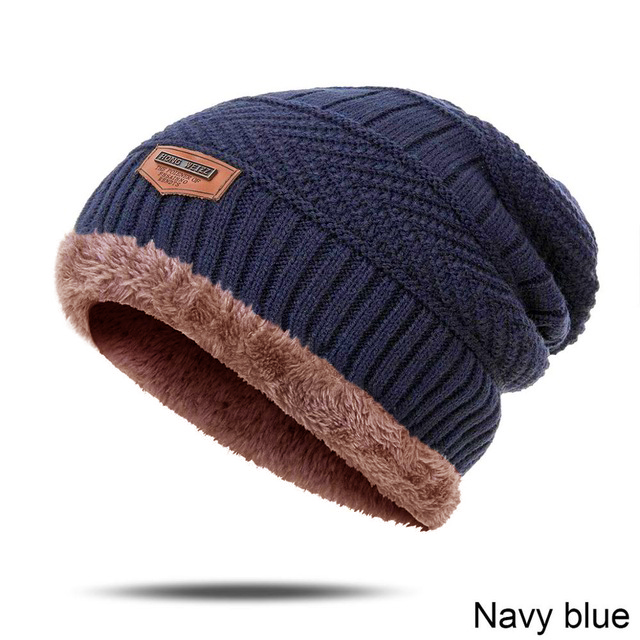 High Quality Men's Winter Hat Cotton Thicken Winter Warm Beanies hat For Men Fashion Unisex Knitted Hats Bonnet