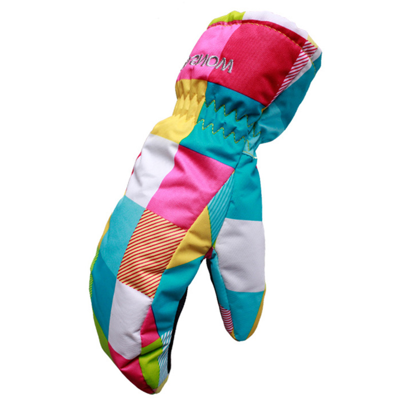 Children Winter Warm Ski Gloves Boys/Girls Outdoor Sports Waterproof Windproof Snow Mittens Extended Wrist Skiing Gloves