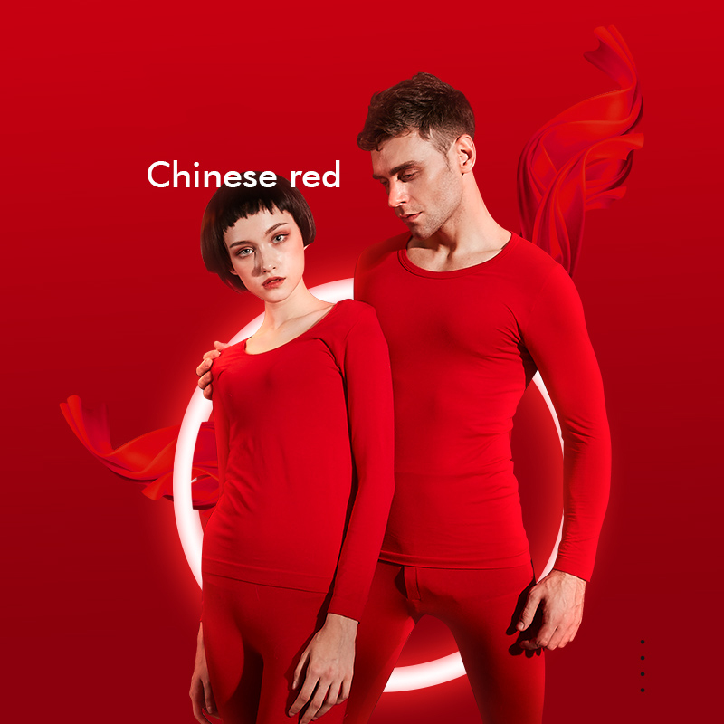ZJX Winter Couple Thermal Underwear Set Red Women Soft Cotton Long Johns Keep Warm Suit Men Inner Wear Clothing Thermo Underwear