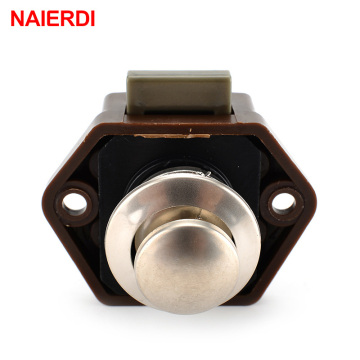 NAIERDI 20mm Camper Car Push Lock RV Caravan Boat Motor Home Cabinet Drawer Latch Button Locks For Furniture Hardware