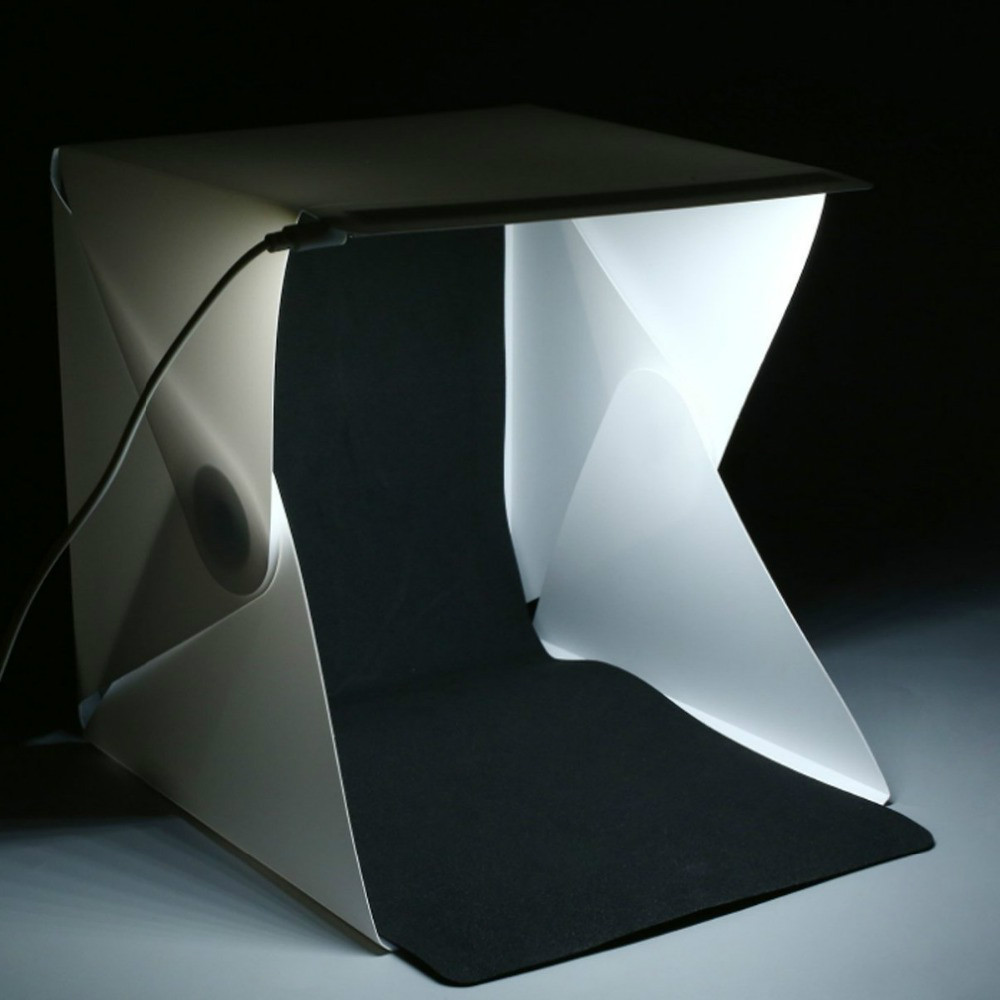 Portable Folding 23cm/9" Lightbox Photography LED Light Room Photo Studio Light Tent Soft Box Backdrops for Digital DSLR Camera