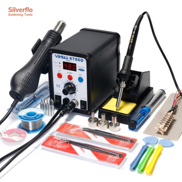 YIHUA 8786D Soldering Station 110V Hot Air Blower Heat Gun Soldering Iron 2 in 1 Station SMD Rework Station 740W
