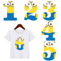 Cute Cartoon Boys T Shirt Kids Clothes Girls 1 To 9 Happy Birthday Number T-shirt Summer Short Sleeve TShirt Kawaii Tops