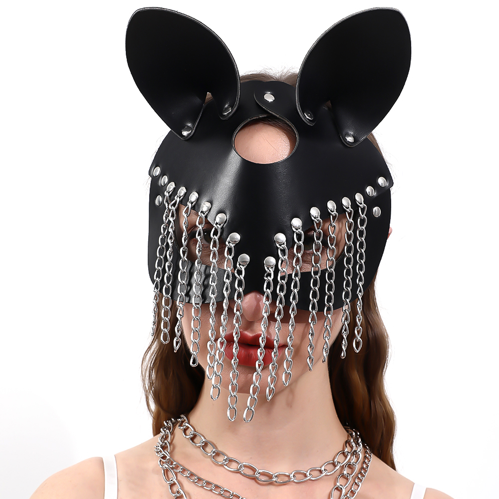 Sexy Cosplay Cat Bunny Leather Eye Mask Fetish Erotic Adult Products SM Sex Toy BDSM Female Halloween Carnival Club Party Masks