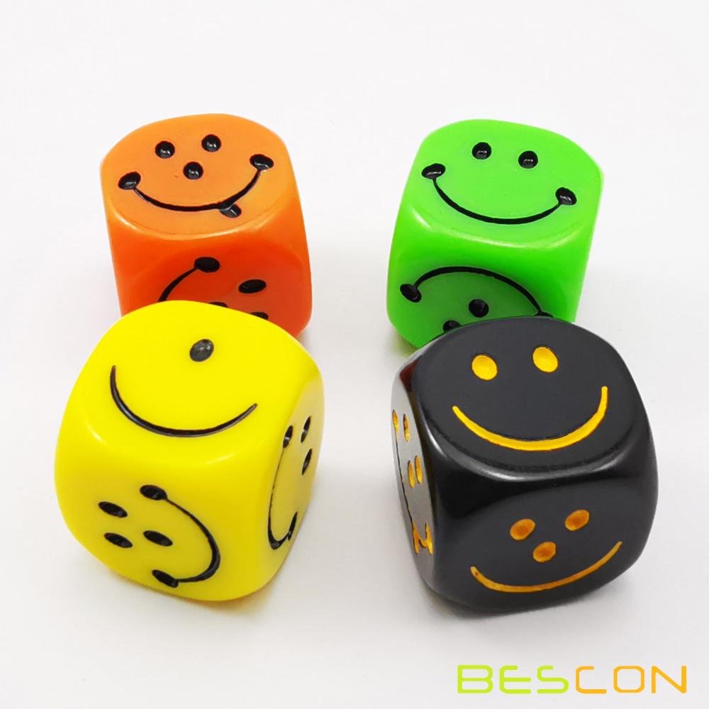 Bescon 20MM (3/4") D6 Smile Dice, 4pcs Set