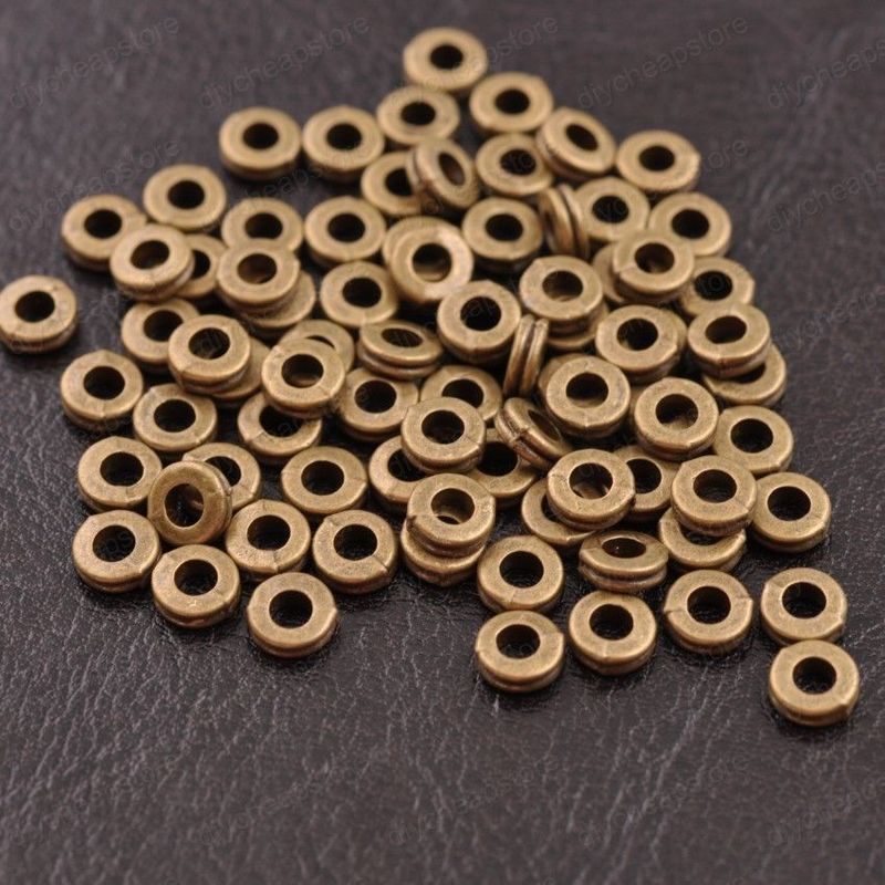 100Pcs Round spacer Tibetan Silver Metal Beads for Jewelry Making DIY jewelry Findings Pendant Charms for Bracelet Making 6MM