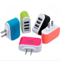 Candy Color Wall Mobile Phone Charger 3-Port USB Travel Charging Adapter 110V-220V With Indicator for iPad iPhone Samsung OPPO