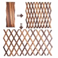 Carbonized Anticorrosive Wood Pull Net Garden Wall Fence Panel Plant Climb Trellis Support Decorative Garden Fence for Home Yard