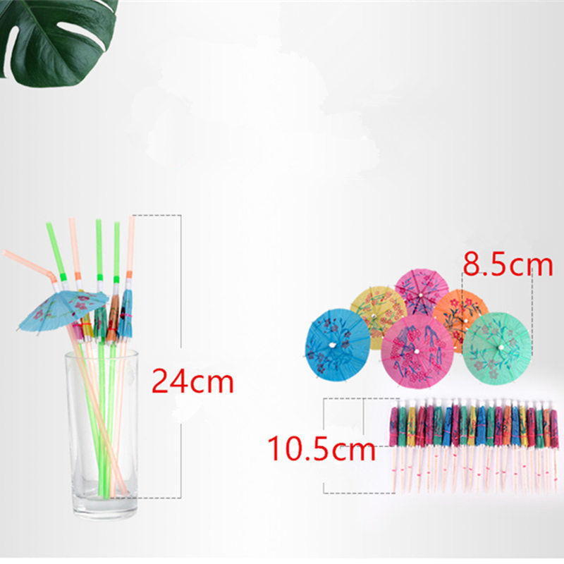 50pcs DIY Mini Umbrella Drinking Straw Table Decor Small Paper Umbrella Fruit Stick Birthday Party Wedding Decoration Supplies