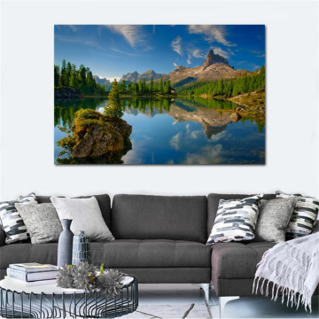 lakes Dolomites Italy forests mountains Alps cabins nature landscapes 259FJ room home wall modern art decor wood frame poster