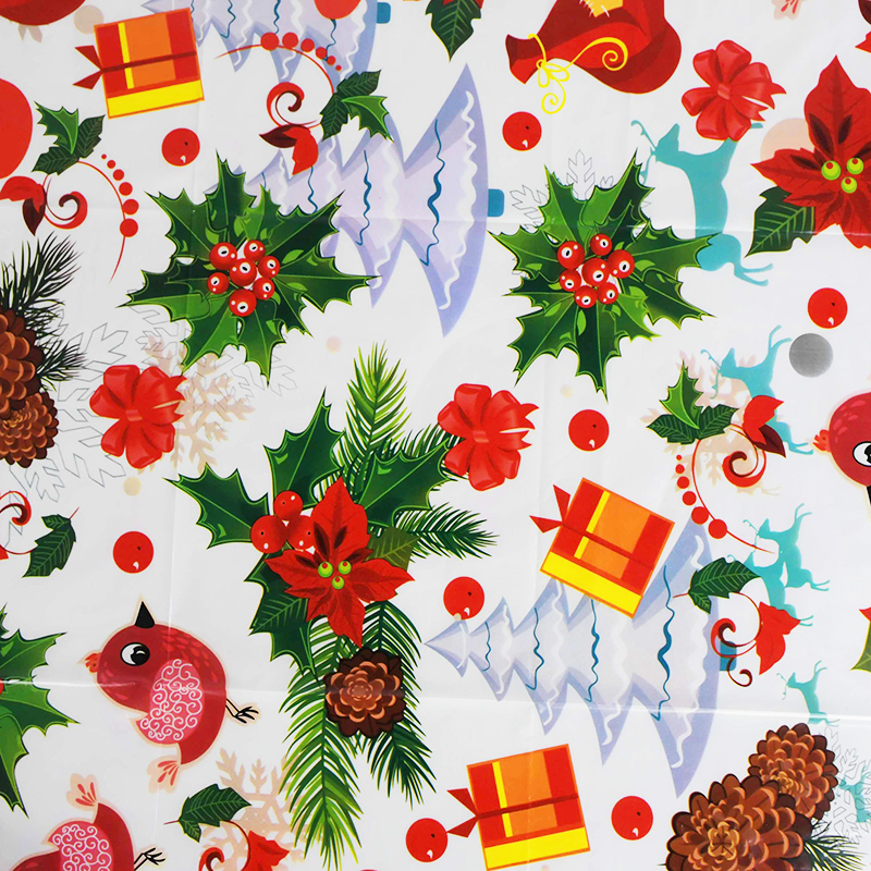 108x179cm Christmas Table Cloth New Year Printed Rectangle PVC Tablecloth Christmas Table Covers Kitchen Dinner Party Decoration