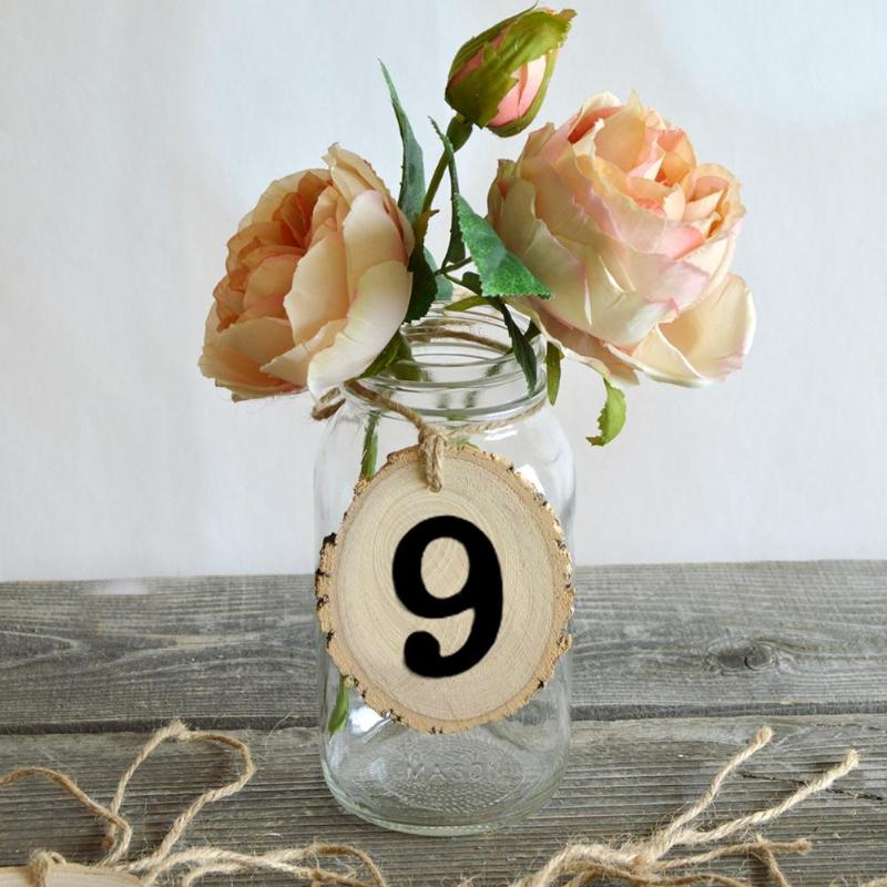 10Pcs 1-10 Wood Table Numbers Tag Wedding Hanging Seats Number Sign Rustic Wedding Decoration Party Supplies