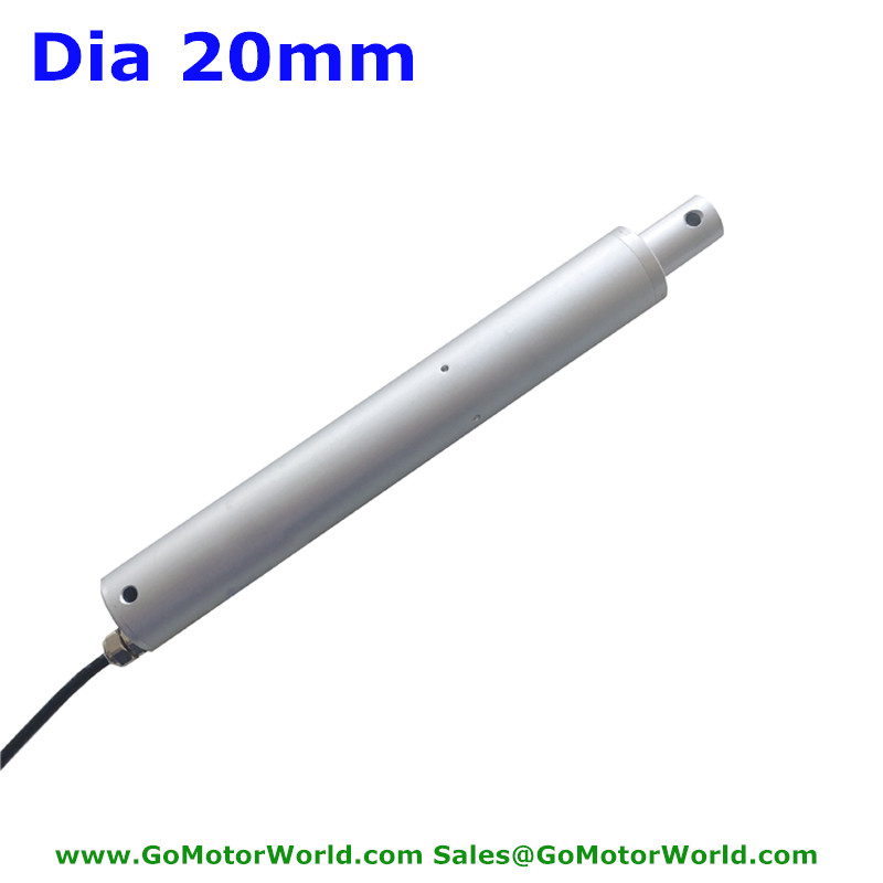 Dia20mm tubular linear actuator adjustable stroke 12V 24V DC 100N 10KG 22LBS lift 12mm/s speed free shipping