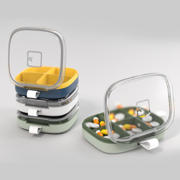 Portable mini pill box with 4/6 compartments carry on travel Large capacity medicine box 7 days pill box medicine organizer box