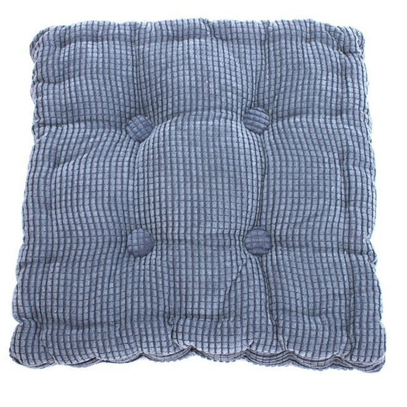 Thick Corduroy Elastic Chair Cushions For Kitchen Chair Solid Color Seat Cushion Square Floor Cushion Machine Washable KO672720