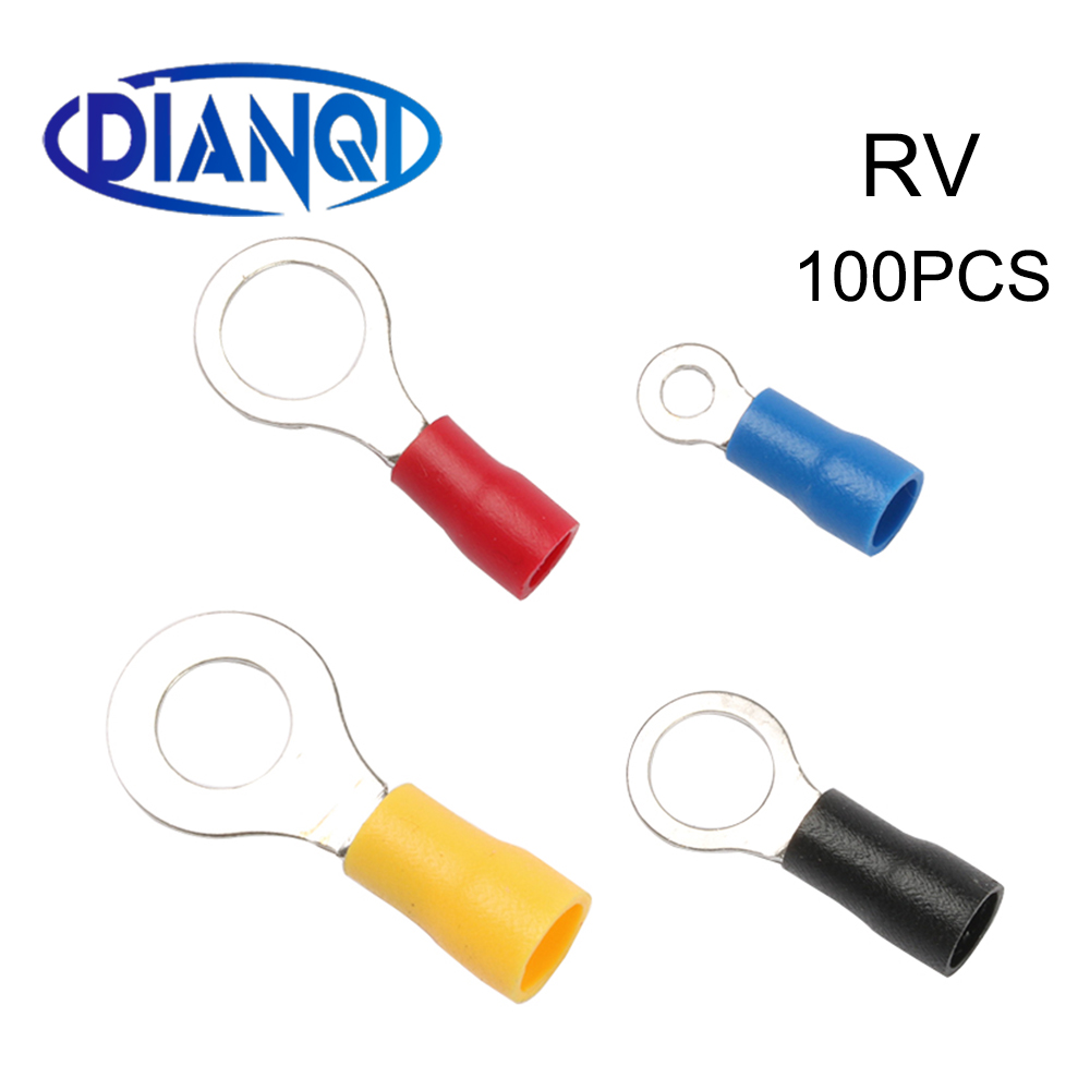 DIANQI RV1.25 RV2 RV3.5 RV5.5 Red Ring Insulated Wire Connector Electrical Crimp Terminal Cable Wire Connector