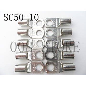 5PCS 20PCS Tinned Copper Lug Terminals Compression Connector Type 50mm 1/0 AWG M10 Stud SC50-10