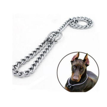 1PC Metal Adjustable Stainless Steel Chain Dog Collar Double Row Chrome Plated Choke Training Show Collar Safety Control