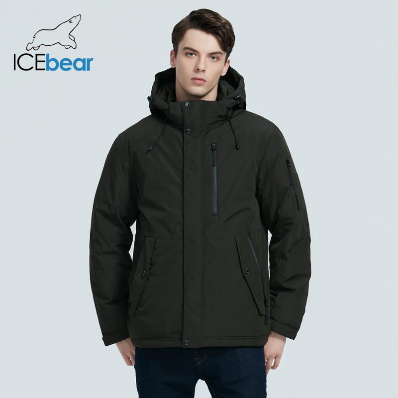 ICEbear 2020 autumn and winter new men's hooded coat warm men's cotton jacket fashion men's clothing MWD20853D