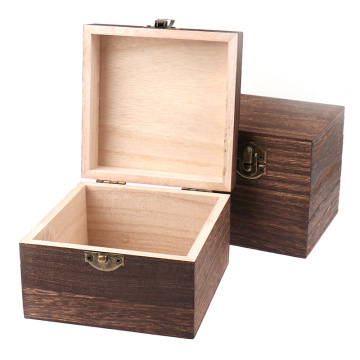 Wooden Paulownia Box Postcard Storage Organizer Box Retro Jewelry Box Desktop Handmade Wood Clamshell Storage Hand Decoration